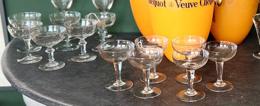 6pc Vintage Champagne coupes, Christmas & Thanksgiving, Wedding Gift Reception, Valentines, Birthday Cheers