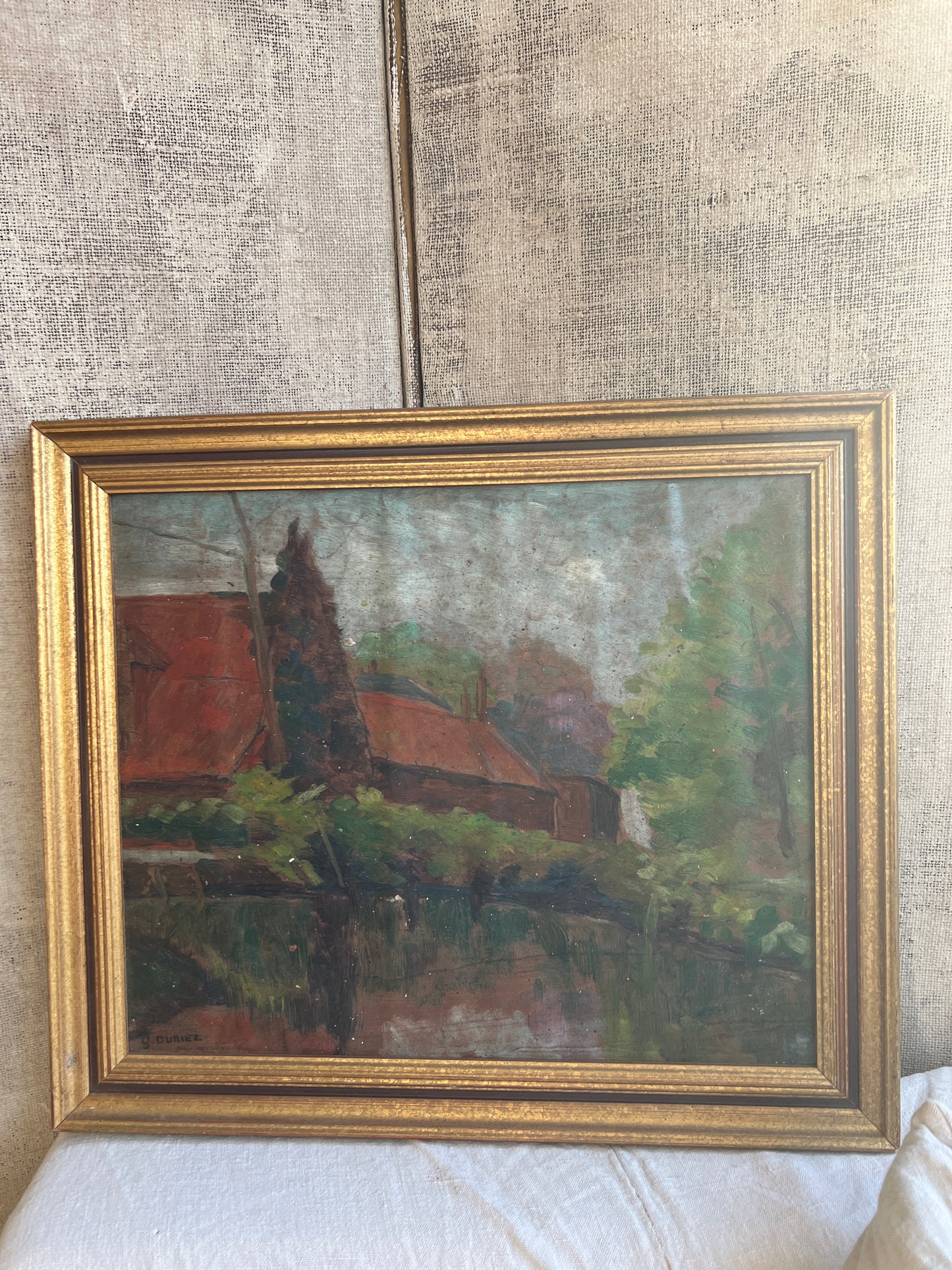 Vintage Oil Painting, French Village Study. Brocante Find, French Home Decor. BrocanteArt- County Living