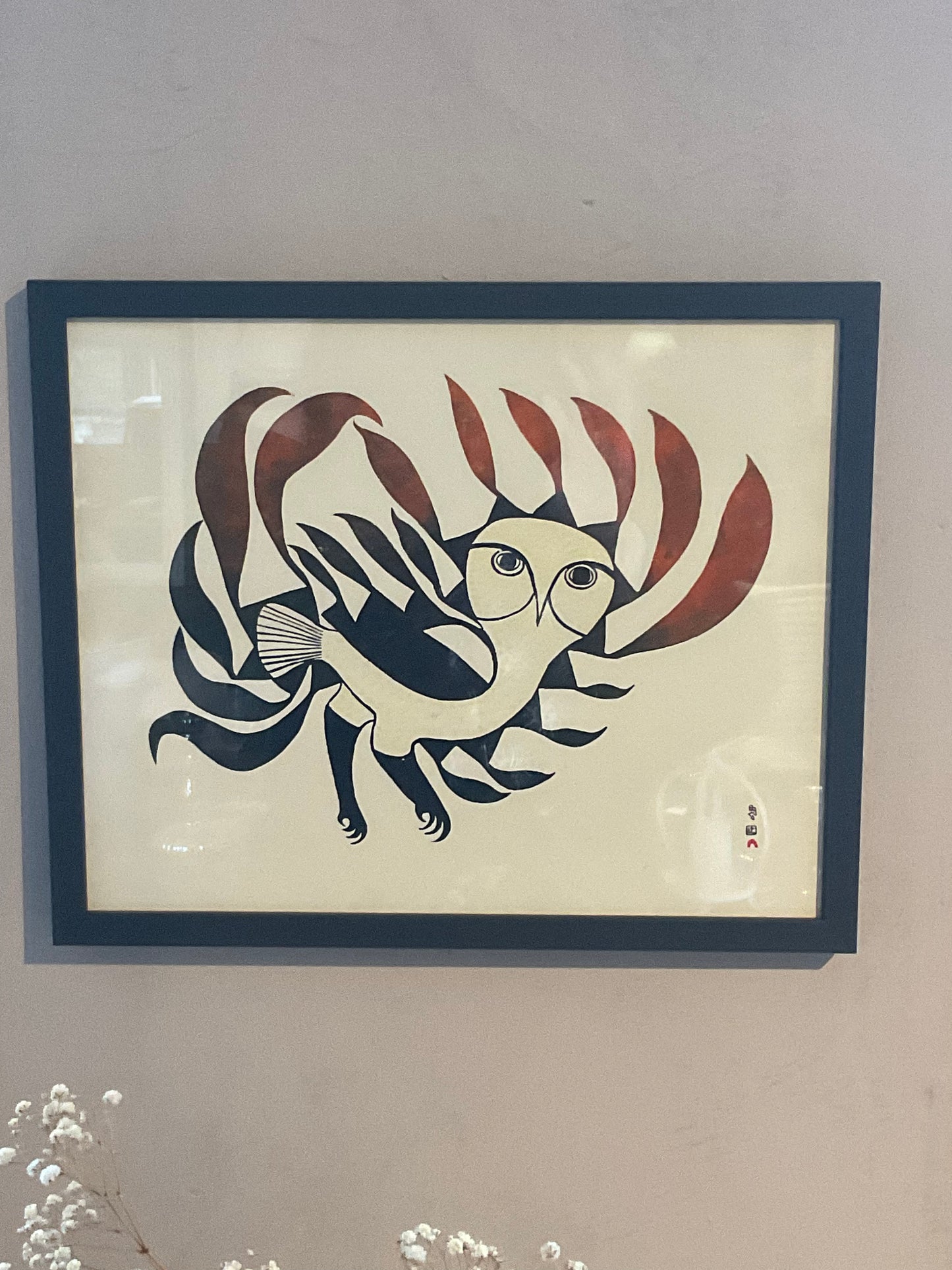 2 x vintage frame prints by kenojuak ashevak