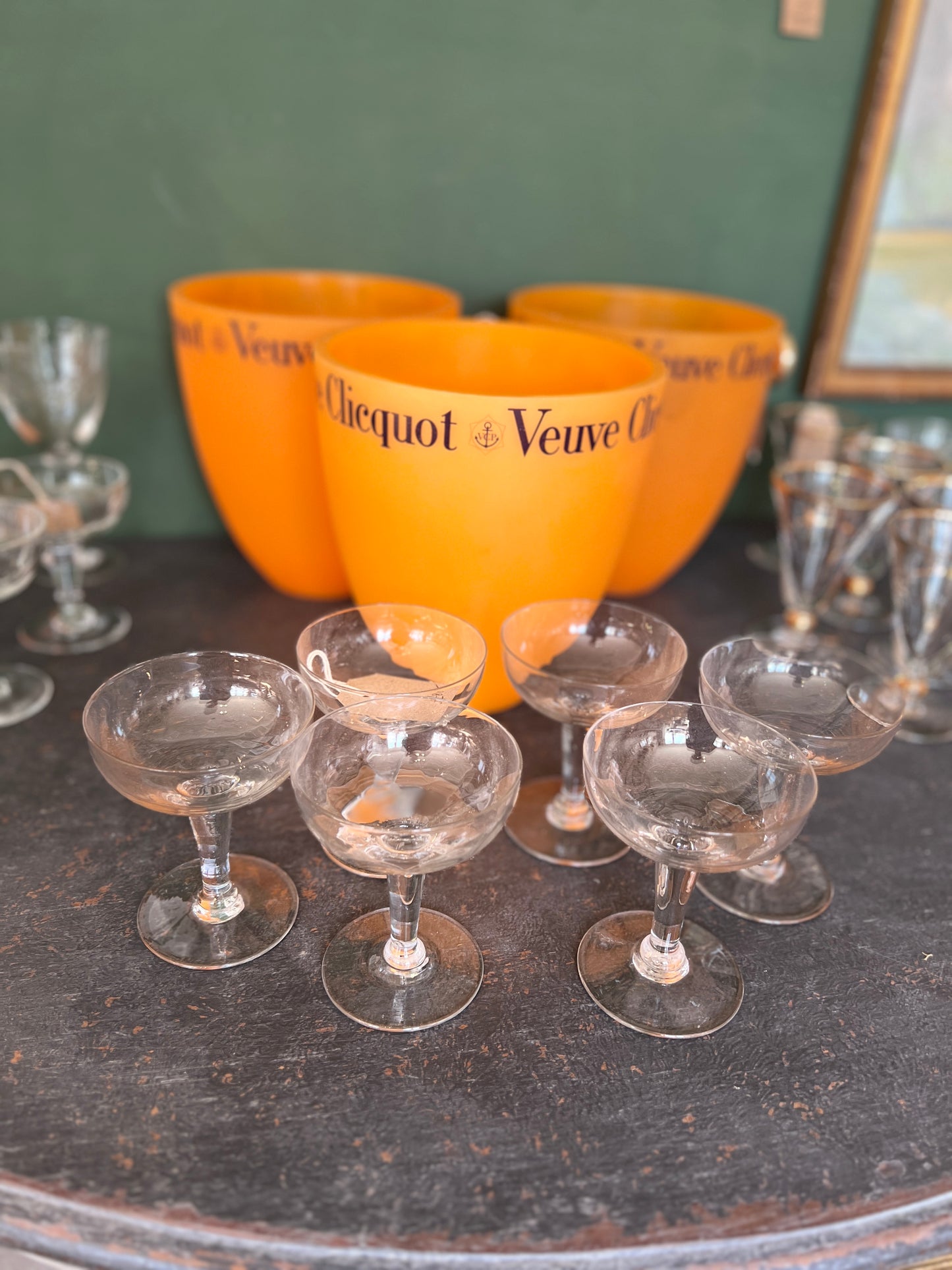 Vintage Champagne Ice Bucket, Veuve Clicquot, Christmas Wine & Thanksgiving Prosecco, Vintage Wedding Reception, Valentines, Birthday Cheers