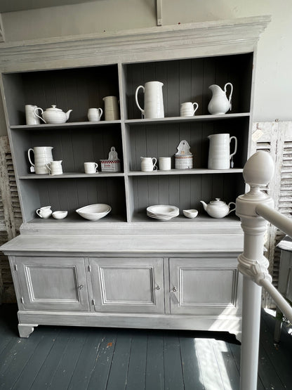 Antique Furniture. Vintage Double Buffet Dresser, Refurbished Grey Furniture. French Home Decor. Interiors & Styling