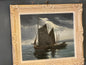 Vintage Oil Painting, Seascape, Boats. French Impressionism. Brocante Art Find, French Home Decor. Sea & Country Living