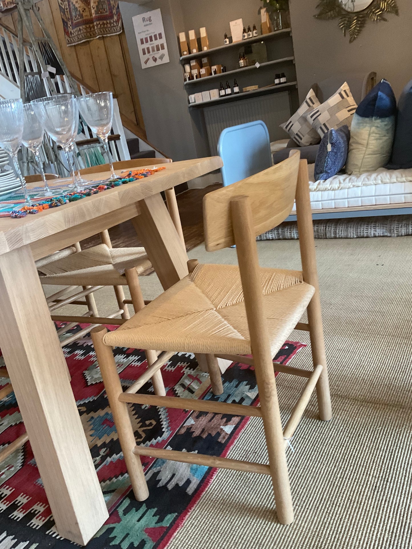 Wooden dining table and chairs