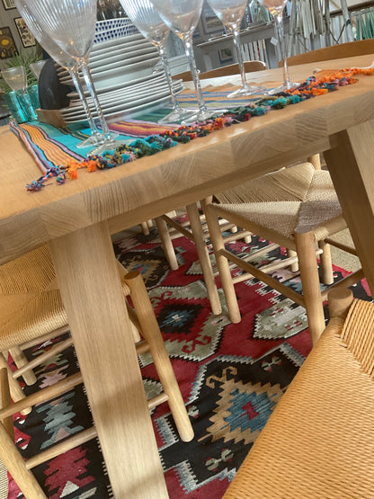 Wooden dining table and chairs