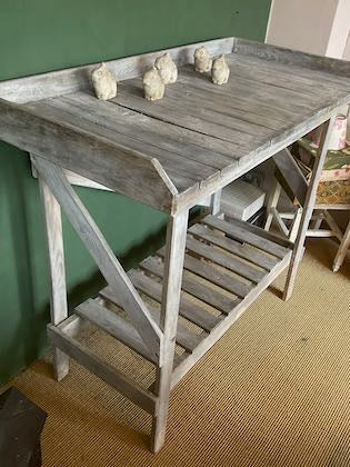 Vintage potting table, wooden Garden Green House furniture