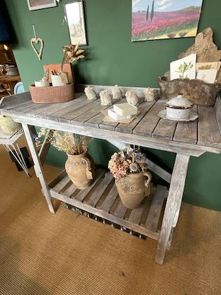 Vintage potting table, wooden Garden Green House furniture