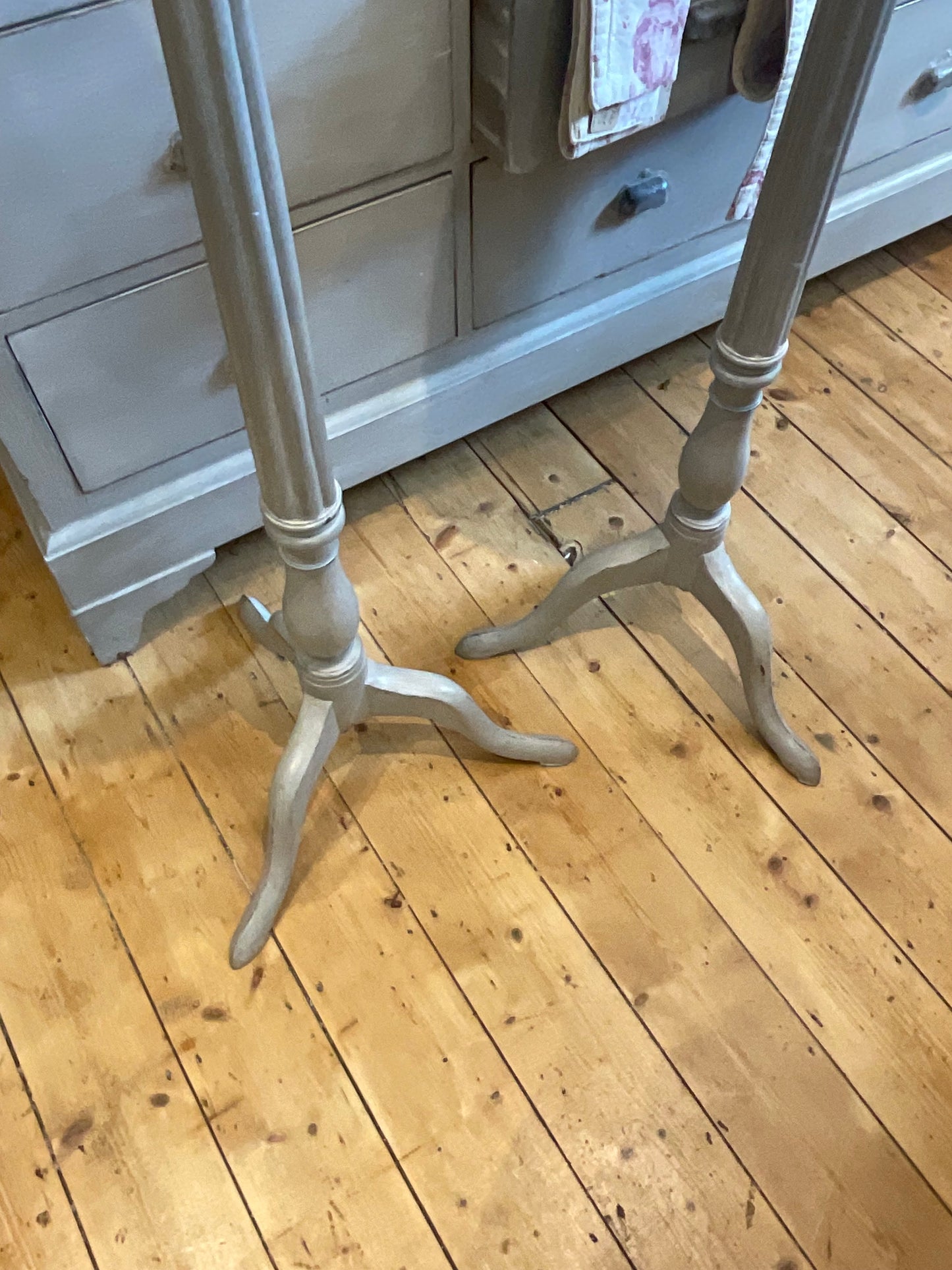 Antique pair of french Stands / Vintage grey jardiniere